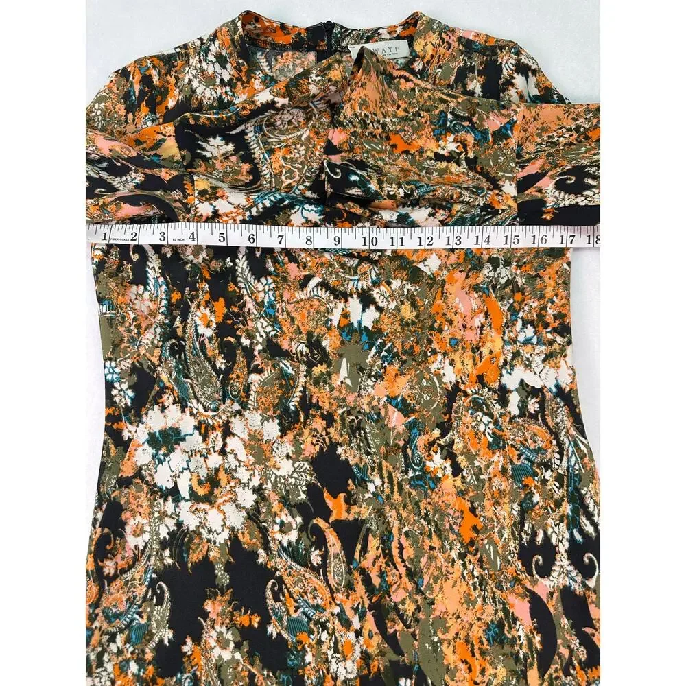 WAYF Multicolor Boho Floral Paisley Bell Sleeve Mini Shift Dress Size Small - Picture 8 of 10